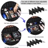 Relavel Makeup Case Large Makeup Bag Professional Train Case 16.5 inches Travel Cosmetic Organizer Brush Holder Waterproof Makeup Artist Storage Box, 3 Layer Large Capacity, with Adjustable Strap(pro black)