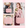 Relavel Makeup Case Large Makeup Bag Professional Train Case 16.5 inches Travel Cosmetic Organizer Brush Holder Waterproof Makeup Artist Storage Box, 3 Layer Large Capacity, with Adjustable Strap(m pink)