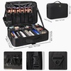 Relavel Makeup Case Large Makeup Bag Professional Train Case 16.5 inches Travel Cosmetic Organizer Brush Holder Waterproof Makeup Artist Storage Box, 3 Layer Large Capacity, with Adjustable Strap(Black)