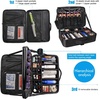Relavel Makeup Case Large Makeup Bag Professional Train Case 16.5 inches Travel Cosmetic Organizer Brush Holder Waterproof Makeup Artist Storage Box, 3 Layer Large Capacity, with Adjustable Strap(Black)