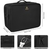Relavel Makeup Case Large Makeup Bag Professional Train Case 16.5 inches Travel Cosmetic Organizer Brush Holder Waterproof Makeup Artist Storage Box, 3 Layer Large Capacity, with Adjustable Strap(pro black)