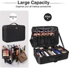 Relavel Makeup Case Large Makeup Bag Professional Train Case 16.5 inches Travel Cosmetic Organizer Brush Holder Waterproof Makeup Artist Storage Box, 3 Layer Large Capacity, with Adjustable Strap(Black)
