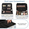 Relavel Makeup Case Large Makeup Bag Professional Train Case 16.5 inches Travel Cosmetic Organizer Brush Holder Waterproof Makeup Artist Storage Box, 3 Layer Large Capacity, with Adjustable Strap(Floral Print)