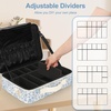 Relavel Makeup Case Large Makeup Bag Professional Train Case 16.5 inches Travel Cosmetic Organizer Brush Holder Waterproof Makeup Artist Storage Box, 3 Layer Large Capacity, with Adjustable Strap(Floral Print)