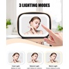 Relavel Mini Makeup Bag with Led Mirror, Small Floral Cosmetic Bag with 3 Light Modes, Rechargeable Portable Makeup Pouch with Hands-Free Wrist Strap for Pool Parties丨Work Touch-Ups丨Travel(02-Checkboard)