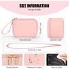 Relavel Mini Makeup Bag with Led Mirror, Small Floral Cosmetic Bag with 3 Light Modes, Rechargeable Portable Makeup Pouch with Hands-Free Wrist Strap for Pool Parties丨Work Touch-Ups丨Travel(01-Pink)