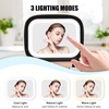 Relavel Mini Makeup Bag with Led Mirror, Small Floral Cosmetic Bag with 3 Light Modes, Rechargeable Portable Makeup Pouch with Hands-Free Wrist Strap for Pool Parties丨Work Touch-Ups丨Travel(01A-Blue Flower)