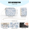 Relavel Mini Makeup Bag with Led Mirror, Small Floral Cosmetic Bag with 3 Light Modes, Rechargeable Portable Makeup Pouch with Hands-Free Wrist Strap for Pool Parties丨Work Touch-Ups丨Travel(01A-Blue Flower)