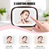 Relavel Mini Makeup Bag with Led Mirror, Small Floral Cosmetic Bag with 3 Light Modes, Rechargeable Portable Makeup Pouch with Hands-Free Wrist Strap for Pool Parties丨Work Touch-Ups丨Travel(01-Pink)