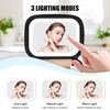 Relavel Mini Makeup Bag with Led Mirror, Small Floral Cosmetic Bag with 3 Light Modes, Rechargeable Portable Makeup Pouch with Hands-Free Wrist Strap for Pool Parties丨Work Touch-Ups丨Travel(01-Black)