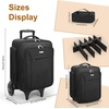 Relavel Rolling Makeup Case with 4 Small Makeup Bags, Large Make Up Travel Organizer with 2 big Wheels, Professional Lockable Makeup Artist Backpack with Adjustable Dividers for Daily Use – Black(1-Black with Large Makeup Case)