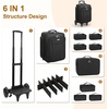 Relavel Rolling Makeup Case with 4 Small Makeup Bags, Large Make Up Travel Organizer with 2 big Wheels, Professional Lockable Makeup Artist Backpack with Adjustable Dividers for Daily Use – Black(1-Black with Large Makeup Case)