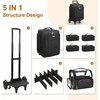 Relavel Rolling Makeup Case with 4 Small Makeup Bags, Large Make Up Travel Organizer with 2 big Wheels, Professional Lockable Makeup Artist Backpack with Adjustable Dividers for Daily Use – Black(1-Black+Brush Case(6th Gen))