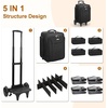 Relavel Rolling Makeup Case with 4 Small Makeup Bags, Large Make Up Travel Organizer with 2 big Wheels, Professional Lockable Makeup Artist Backpack with Adjustable Dividers for Daily Use – Black(1-Black+4 clear bag (6th Gen))