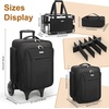 Relavel Rolling Makeup Case with 4 Small Makeup Bags, Large Make Up Travel Organizer with 2 big Wheels, Professional Lockable Makeup Artist Backpack with Adjustable Dividers for Daily Use – Black(1-Black with Clear Makeup Bag (6th Gen))