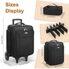 Relavel Rolling Makeup Case with 4 Small Makeup Bags, Large Make Up Travel Organizer with 2 big Wheels, Professional Lockable Makeup Artist Backpack with Adjustable Dividers for Daily Use – Black(1-Black)