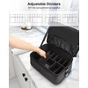 Relavel Rolling Makeup Train Case, Hairstylist Traveling Bag with 4 Wheels, Heat Insulation Full Layer, Adjustable Dividers, Hair Tools and Cosmetics Storage Organizer Trolley Suitcase Makeup Cart(Black-large makeup case)