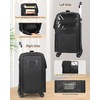 Relavel Rolling Makeup Train Case, Hairstylist Traveling Bag with 4 Wheels, Heat Insulation Full Layer, Adjustable Dividers, Hair Tools and Cosmetics Storage Organizer Trolley Suitcase Makeup Cart(Black)