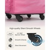 Relavel Rolling Makeup Train Case, Hairstylist Traveling Bag with 4 Wheels, Heat Insulation Full Layer, Adjustable Dividers, Hair Tools and Cosmetics Storage Organizer Trolley Suitcase Makeup Cart(Rose Pink)