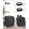 Relavel Rolling Makeup Train Case, Hairstylist Traveling Bag with 4 Wheels, Heat Insulation Full Layer, Adjustable Dividers, Hair Tools and Cosmetics Storage Organizer Trolley Suitcase Makeup Cart(Black-hair stylist backpack)