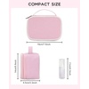Relavel Travel Makeup Bag, Large Floral Cosmetic Bag with Makeup Brush Compartment, Portable Makeup Pouch for Women, Double Layer Makeup Organizer Bag Cute Toiletry Bag(01-Pink Strip)