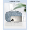 Relavel Travel Makeup Bag, Large Floral Cosmetic Bag with Makeup Brush Compartment, Portable Makeup Pouch for Women, Double Layer Makeup Organizer Bag Cute Toiletry Bag(01B-Floral Butterfly)