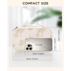 Relavel Travel Makeup Bag, Large Floral Cosmetic Bag with Makeup Brush Compartment, Portable Makeup Pouch for Women, Double Layer Makeup Organizer Bag Cute Toiletry Bag(01B-Lily Flower)