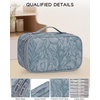 Relavel Travel Makeup Bag, Large Floral Cosmetic Bag with Makeup Brush Compartment, Portable Makeup Pouch for Women, Double Layer Makeup Organizer Bag Cute Toiletry Bag(01B-Floral Butterfly)