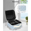 Relavel Travel Makeup Train Case, Portable Cosmetic Case Makeup Organizer, Professional Artist Storage Bag with Adjustable Dividers for Cosmetics Brushes, Birthday Gifts for Girls, Pink Stripe(White Floral Print)