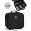 Relavel Travel Makeup Train Case, Portable Cosmetic Case Makeup Organizer, Professional Artist Storage Bag with Adjustable Dividers for Cosmetics Brushes, Birthday Gifts for Girls, Pink Stripe(Black Plastic)