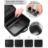 Relavel Travel Makeup Train Case, Portable Cosmetic Case Makeup Organizer, Professional Artist Storage Bag with Adjustable Dividers for Cosmetics Brushes, Birthday Gifts for Girls, Pink Stripe(Black Plastic)