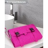 Small Hanging Toiletry Bag for Men and Women, Portable Hanging Organizer for Travel-Sized Shower Dopp Kit, Makeup Accessories, Waterproof Toiletries Organizer with 3 Compartments for Outdoor – Black(01 Hot Pink)