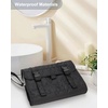 Small Hanging Toiletry Bag for Men and Women, Portable Hanging Organizer for Travel-Sized Shower Dopp Kit, Makeup Accessories, Waterproof Toiletries Organizer with 3 Compartments for Outdoor – Black(03 Black with Brush Board)