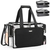Relavel Clear Makeup Bag Extra Large Makeup Artist Kit Set, Cosmetic Storage Organizer Hair Stylist Traveling Bag, Transparent Tote Duffle Beach Toiletry Bag with Adjustable Dividers & Shoulder Strap(Clear with 2 Clear Pouches)