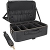 Relavel Extra Large Makeup Case with 4 Pcs Makeup Bags, Professional Makeup Artist Set Portable Nail Organizer Box Art Supply Case with Adjustable Dividers (5 Pack, black)(Black Leather)