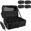 Relavel Extra Large Makeup Case with 4 Pcs Makeup Bags, Professional Makeup Artist Set Portable Nail Organizer Box Art Supply Case with Adjustable Dividers (5 Pack, black)(Black with 4 Makeup Bags)