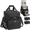 Relavel Hair Tools Travel Bag Hairstylist Traveling Bag Hairdresser Cosmetology Bag Storage Organizer Case for Hair Stylist Essentials, Barber Accessories with Adjustable Dividers and Shoulder Strap(Black with 2 small bags)