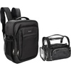 Relavel Makeup Backpack, Professional Travel Train Case Makeup Artist Kit Set Bag for Women Extra Large Cosmetic Organizer, Brush Storage Holder, with Adjustable High Dividers, Black(Pro Black and Clear Brush Case)
