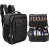 Relavel Makeup Backpack, Professional Travel Train Case Makeup Artist Kit Set Bag for Women Extra Large Cosmetic Organizer, Brush Storage Holder, with Adjustable High Dividers, Black(Black)