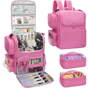 Relavel Hair Tools Travel Bag Hair Stylist Backpack Hairdresser Cosmetology Bag, Heat Insulation Full Layer for Curling Iron, Hair Straightener, Travel Accessories Train Case Barber Organizer, Black(Rose Pink)