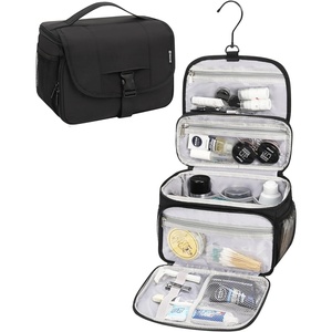 Relavel Toiletry Bag for Men, Hanging Toiletries Bag for Women Water Resistant Dopp Kit Shaving Bag, Travel Essentials Large Capacity Organizer Case for Toiletries Accessories, Black
